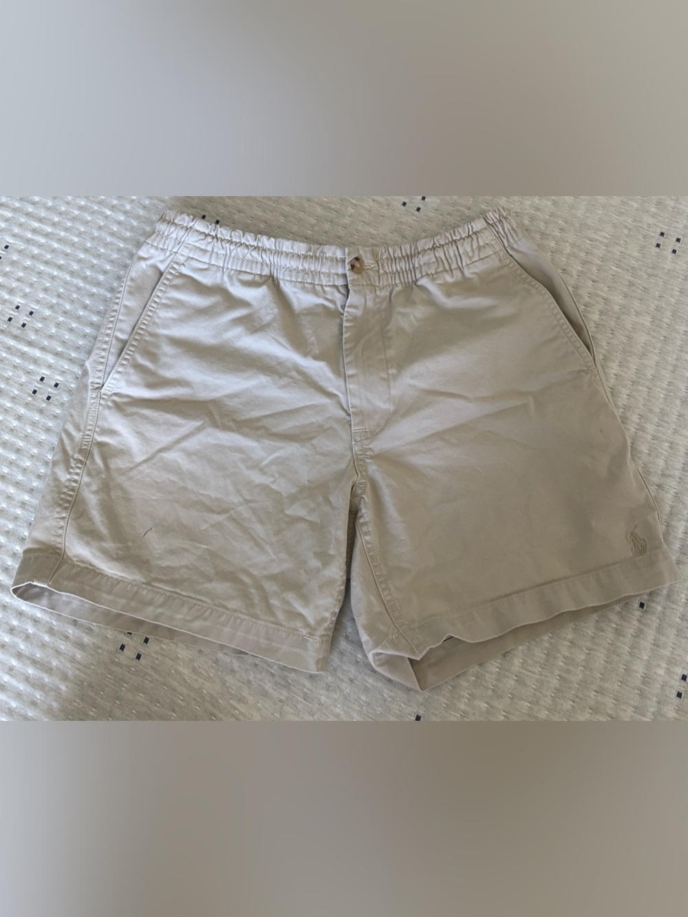 Polo by Ralph Lauren Khaki Elastic-Waist Flat Front Shorts